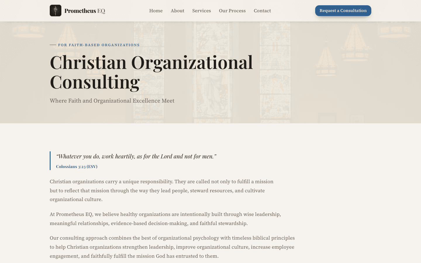 Prometheus EQ: Christian Organizational Consulting bonus page